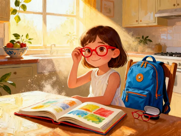 Aisha's Bright Red Glasses